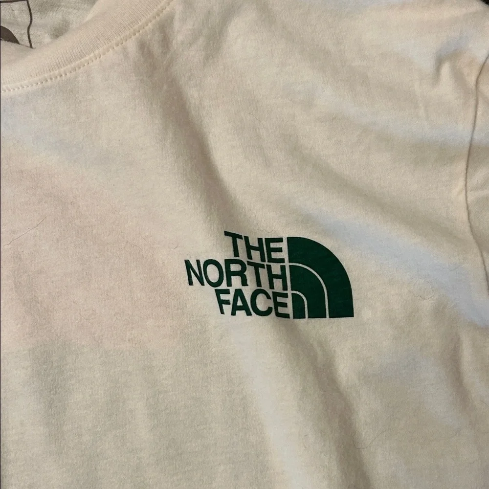 The North Face Off-White Long Sleeve Tee with Scenic Graphic